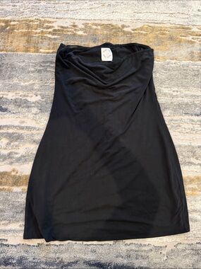 With Jean Black Strapless Tie-Top Dress